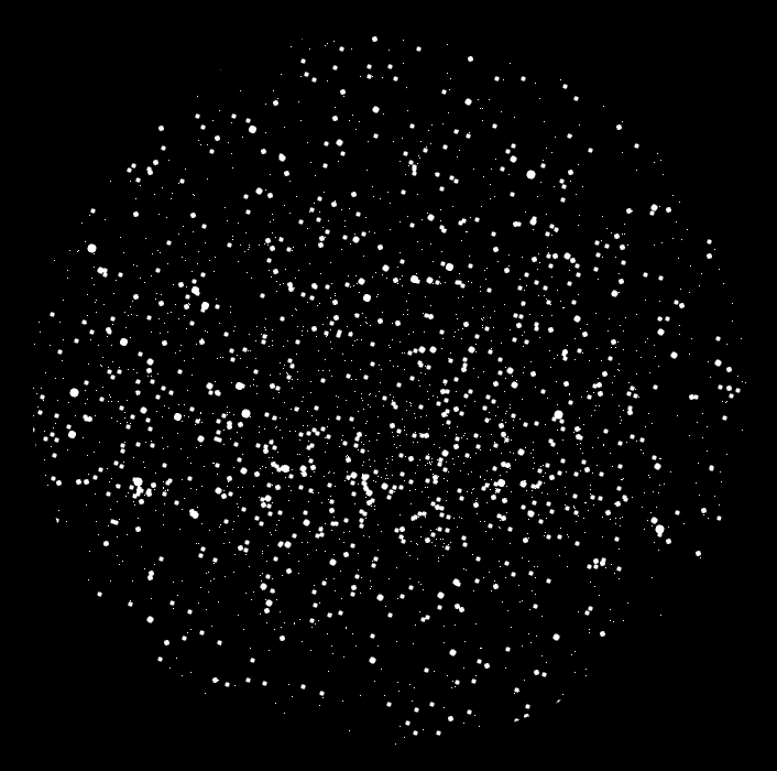 Map of stars in white