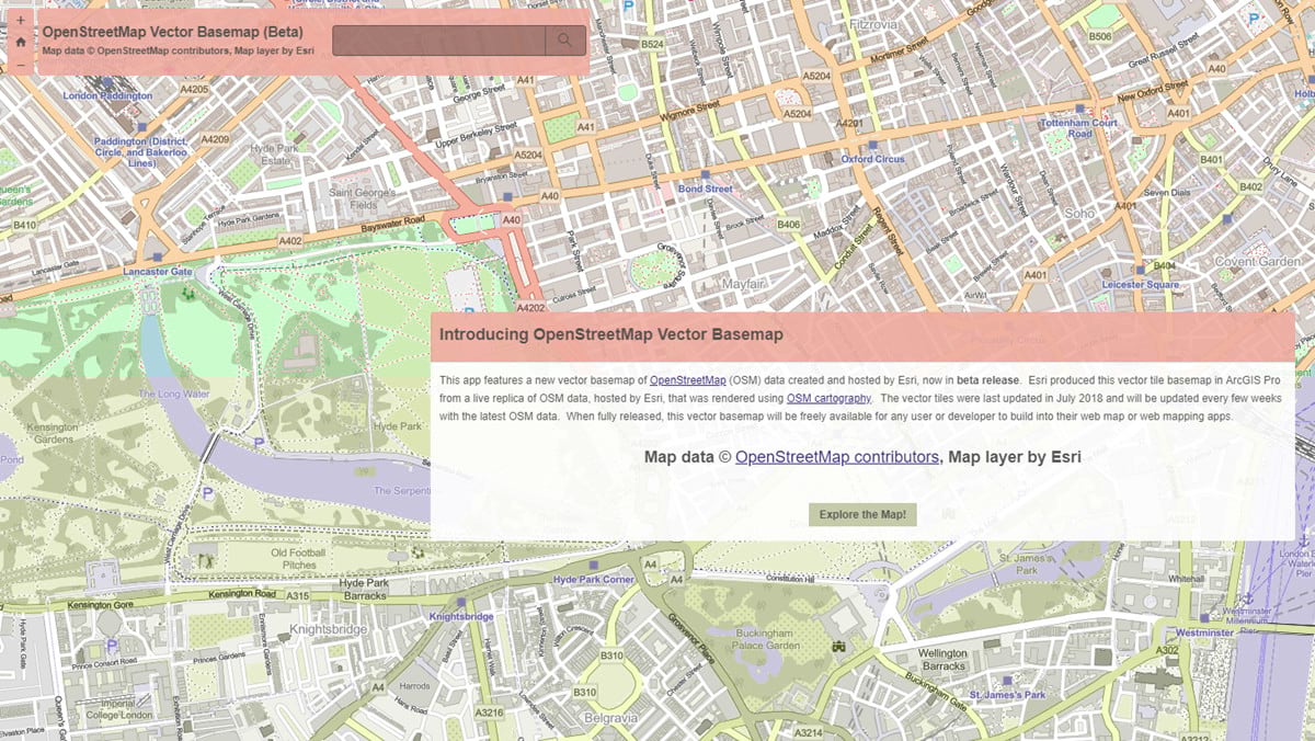 Click to View the OpenStreetMap Vector Basemap