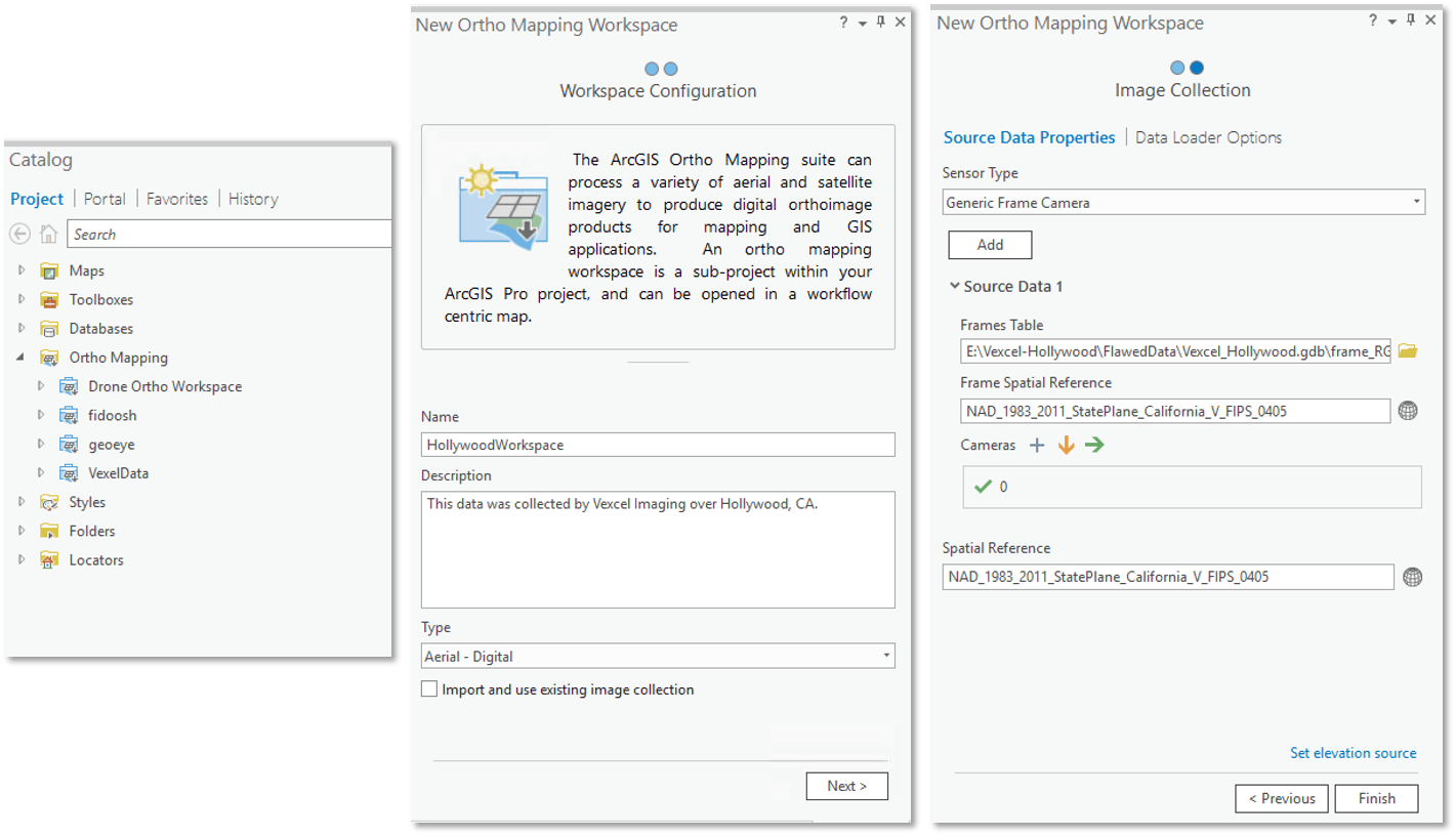 The set up for your ortho mapping workspace