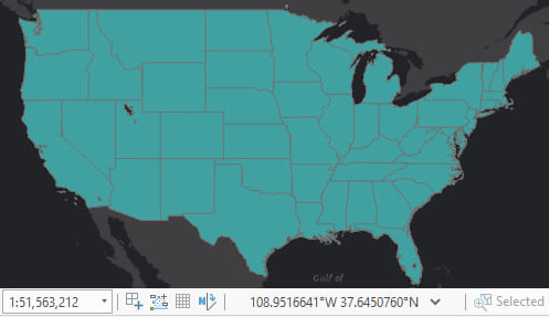 Query layer showing state boundaries at a smaller scale