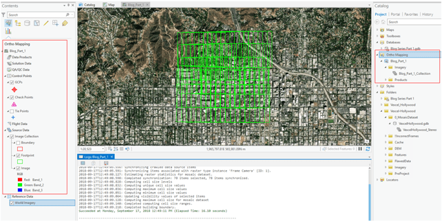 The finished ortho mapping workspace in ArcGIS Pro