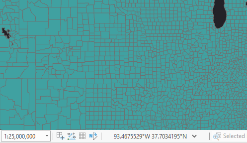 Query layer showing county boundaries when zoomed in