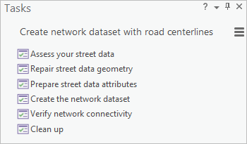 List of tasks to create a network dataset List of tasks to create a network dataset