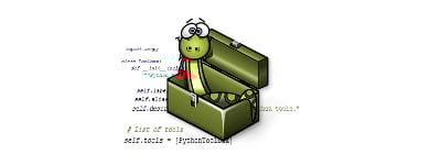 Cartoon python in toolbox