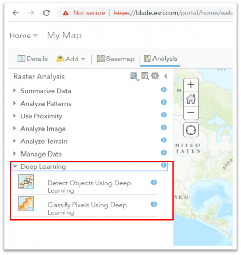 ArcGIS Enterprise Map Viewer to invoke deep learning on ArcGIS Enterprise