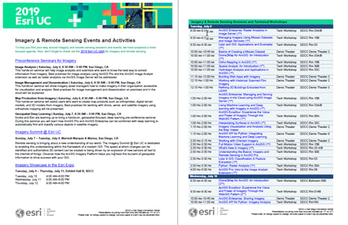 Esri 2019 User Conference imagery and remote sensing flyer thumbnail