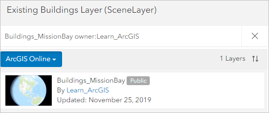 Select the buildings layer