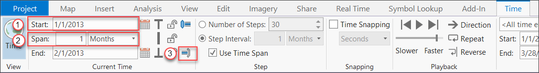 Time tab's setting to show monthly anomalies