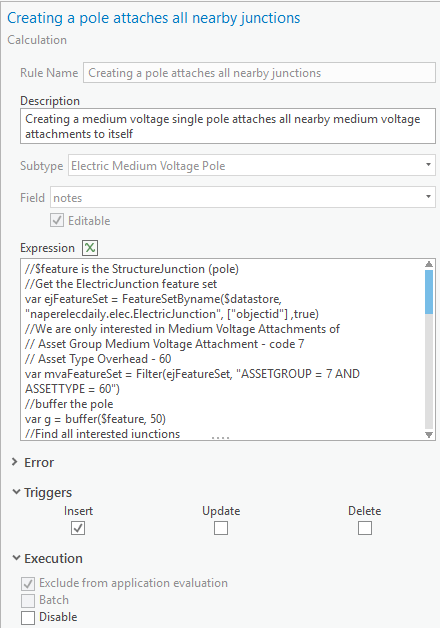 Attribute Rules attaches all nearby devices to the pole