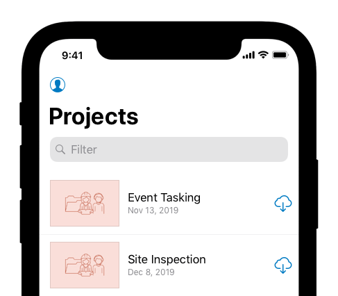 You can download projects to your device.
