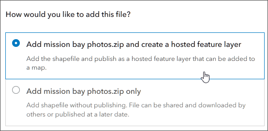 Create hosted feature layer