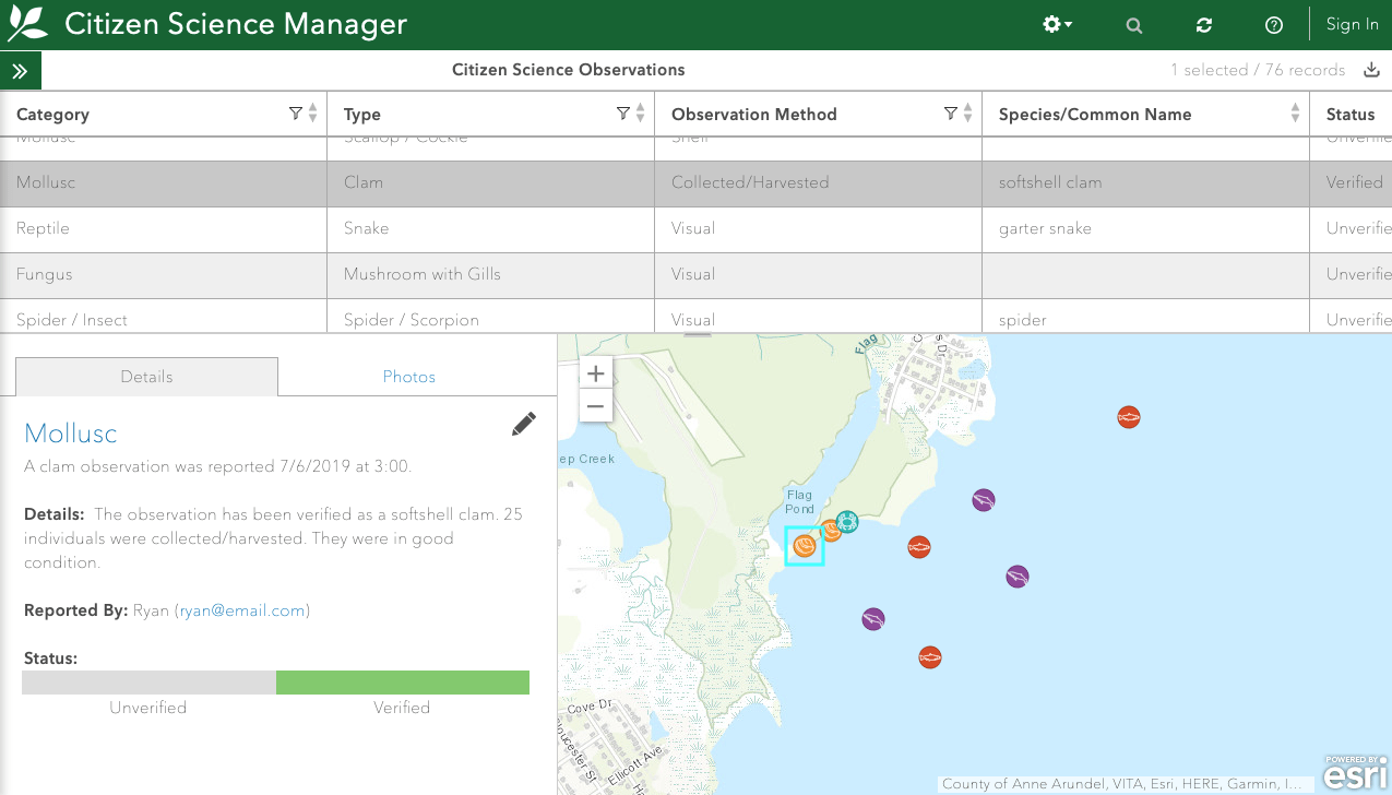 Citizen Science Manager