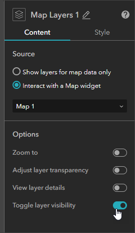 Toggle layer visibility
