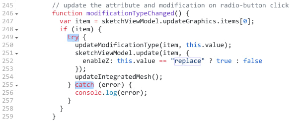 try and catch snippet