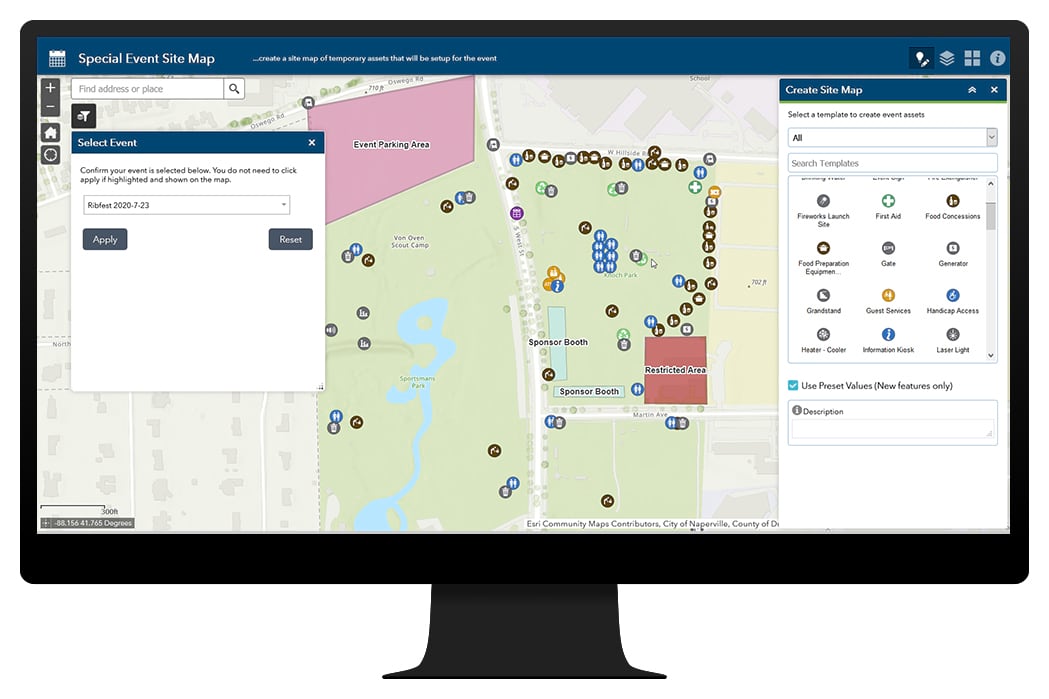Graphic image of permitting application