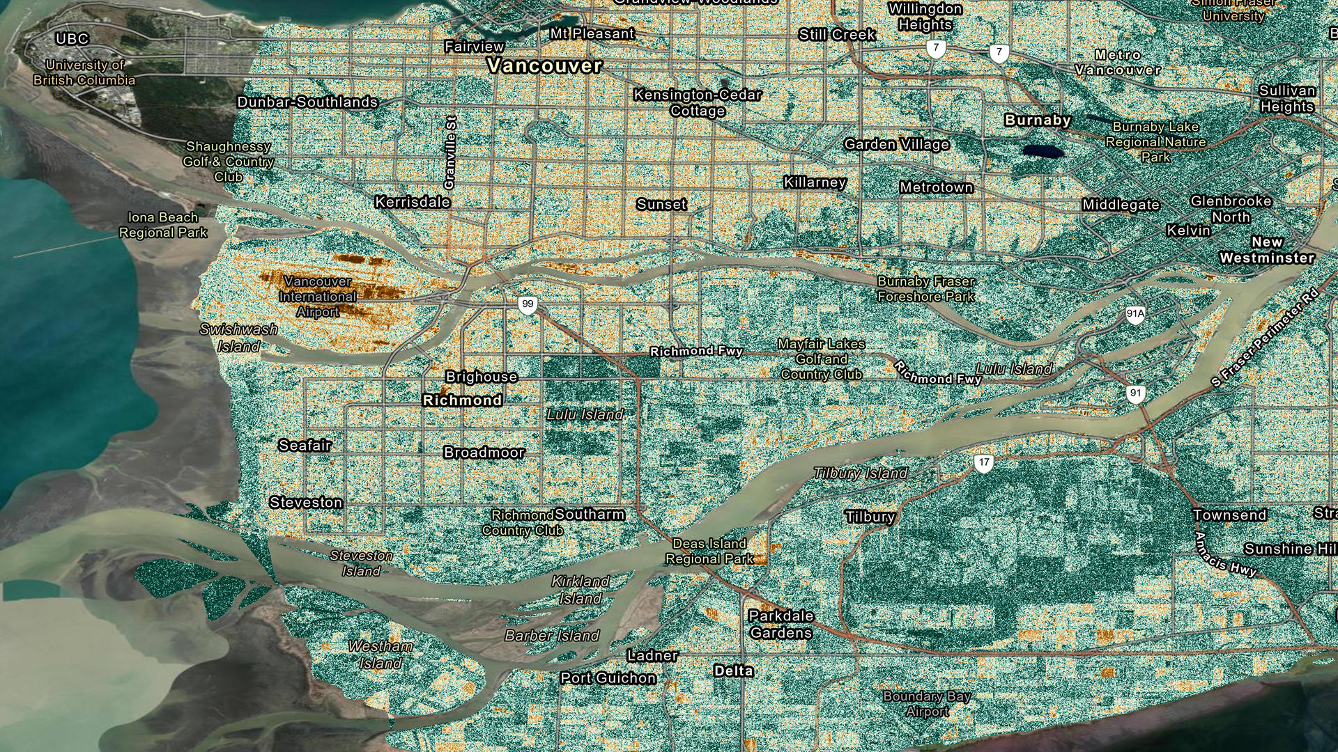 Radar Vegetation Index (RVI) for the Vancouver.