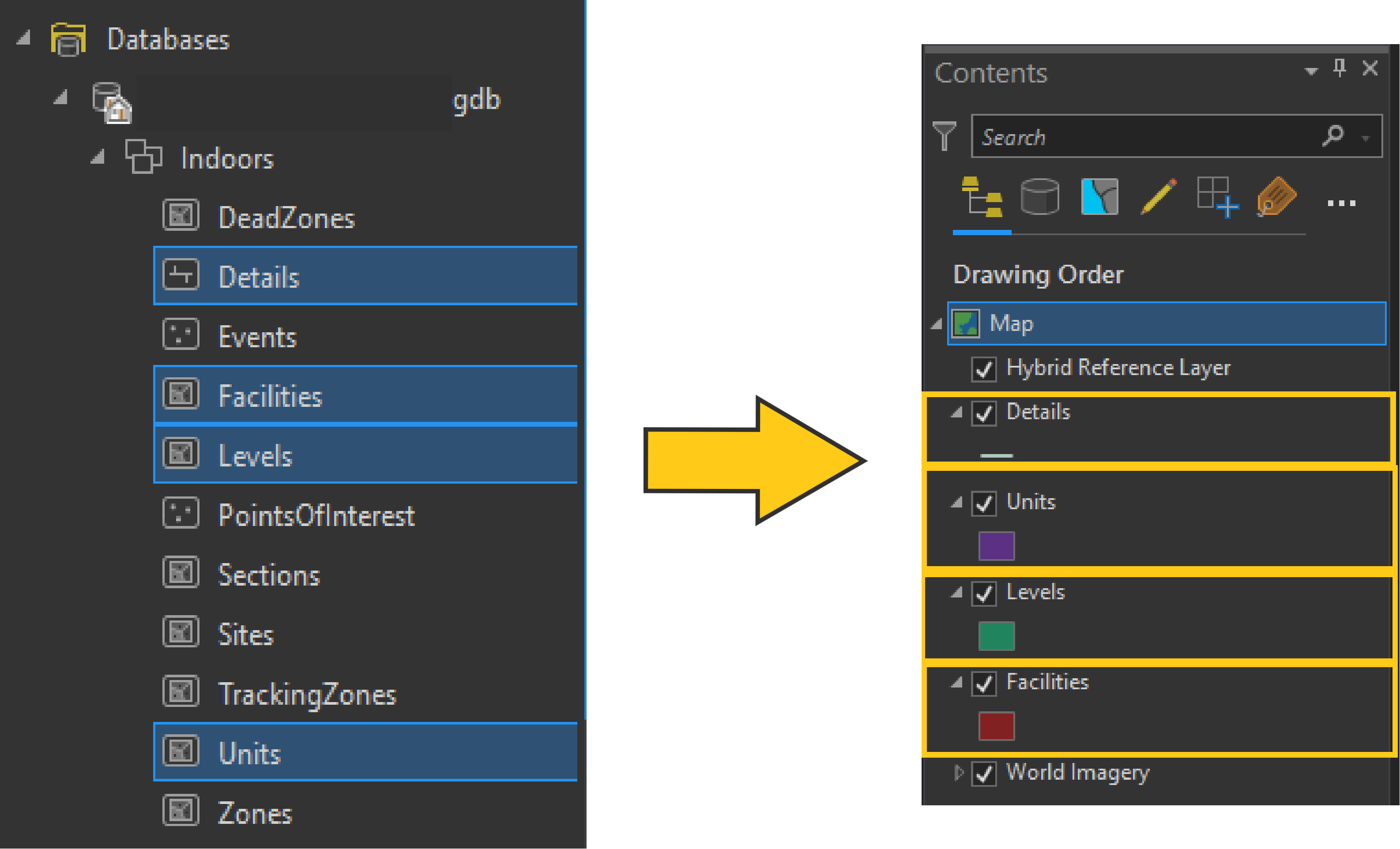 Adding ArcGIS Indoors Layers to Maps Contents