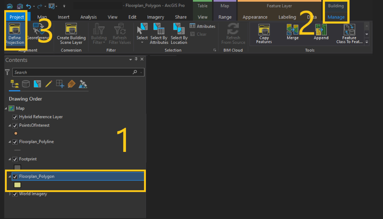 Steps to Project Floorplan Data