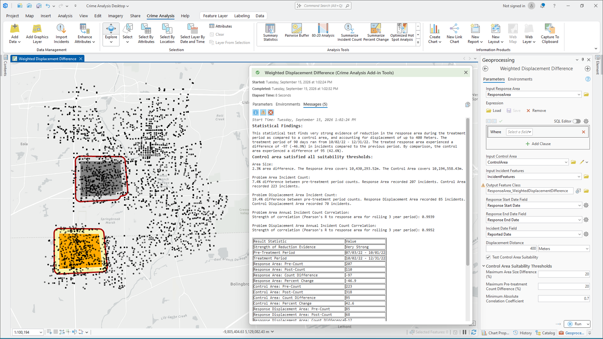 The output of the Weighted Displacement Difference tool.