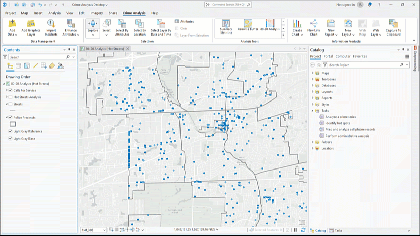 Shows layout and structure of an ArcGIS Pro task.