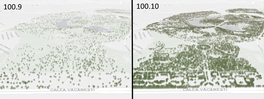 Difference in features returned with and without feature tiling