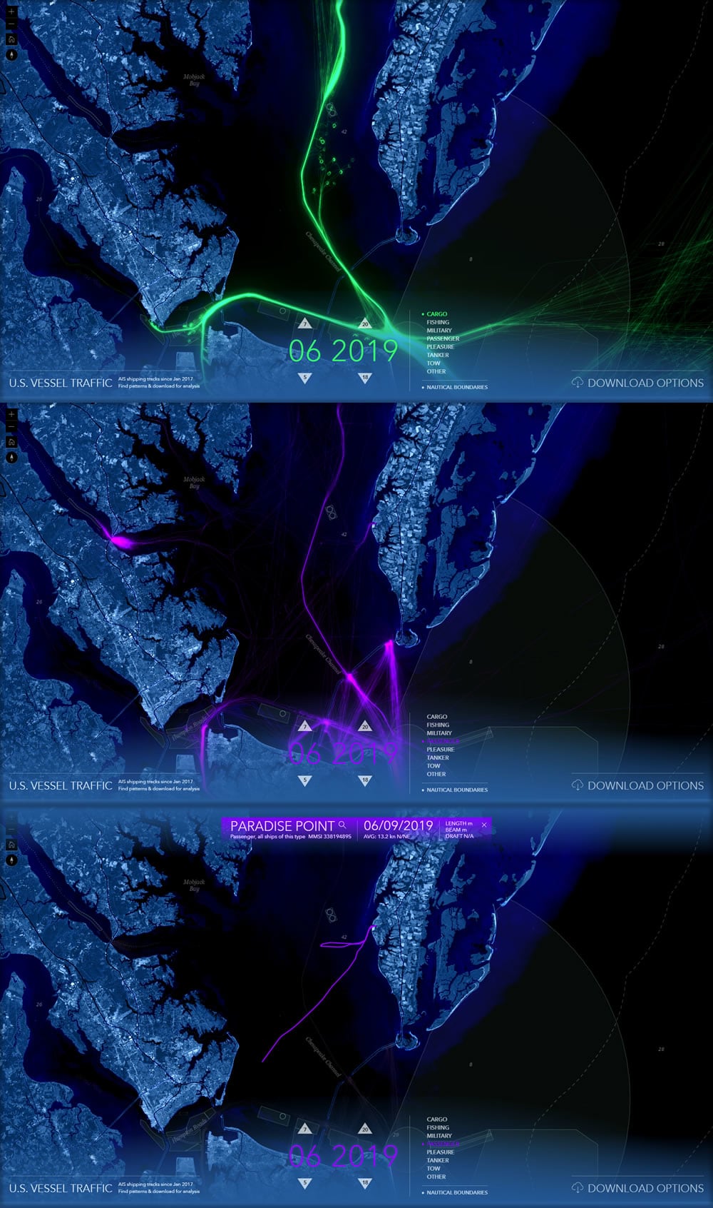 Passenger vessels often ferry specialized local pilots to large vessels to temporarily navigate high-risk waterways.