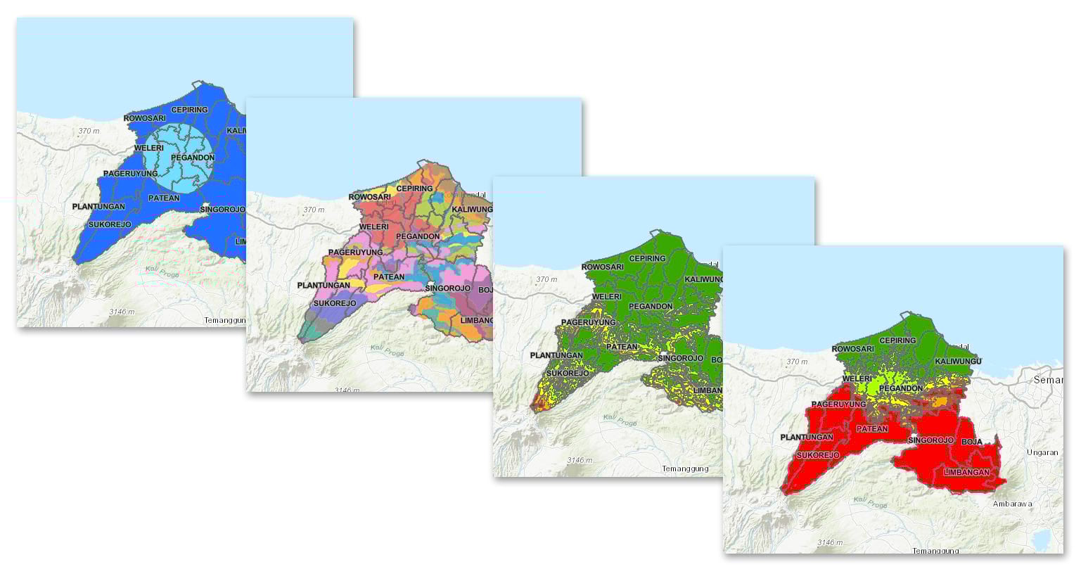 maps of GIS analysis output models