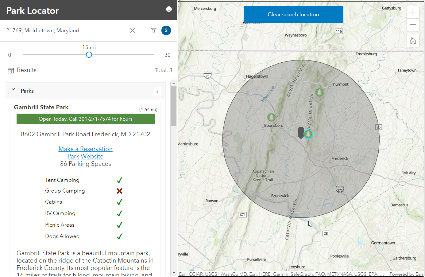 Filters applied to an app
