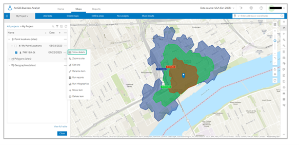 Show details for your site in the web app