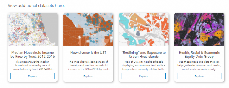 Data Section of the Racial Equity Hub