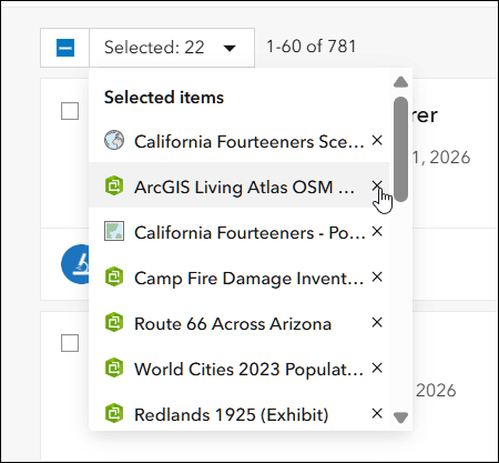 Remove selected item