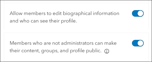 Security setting governing profiles
