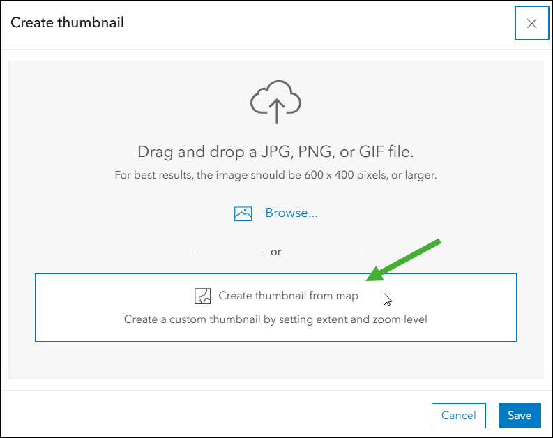 Create thumbnail from map