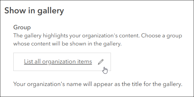 Edit Gallery settings