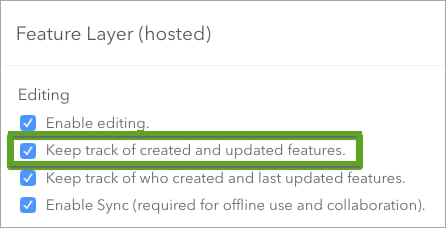 Enabled change tracking