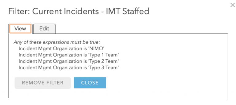 Wildfire Filter - IMT Staffed