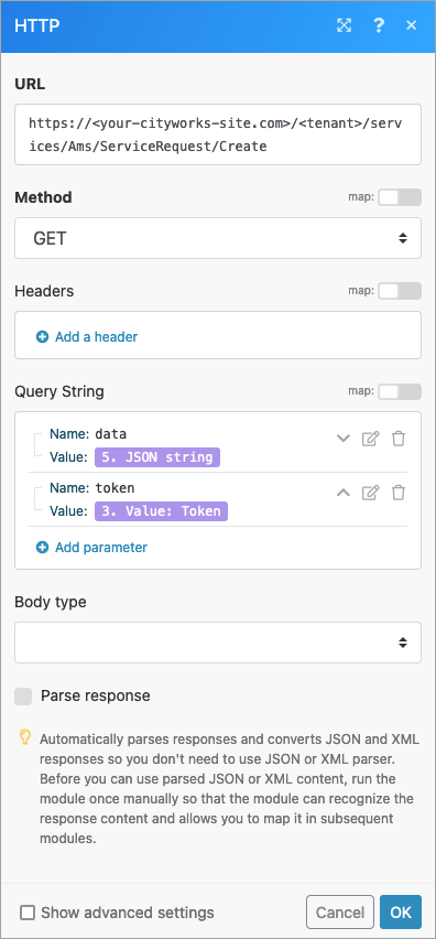 Submit request to Cityworks