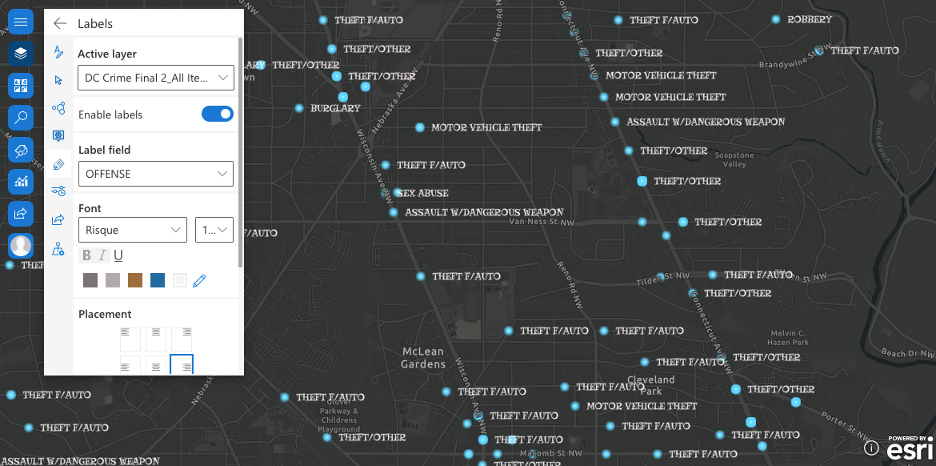 Label the layer in ArcGIS for SharePoint.