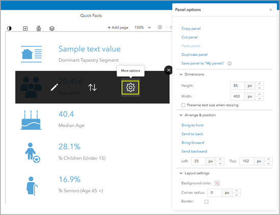More options to edit a panel