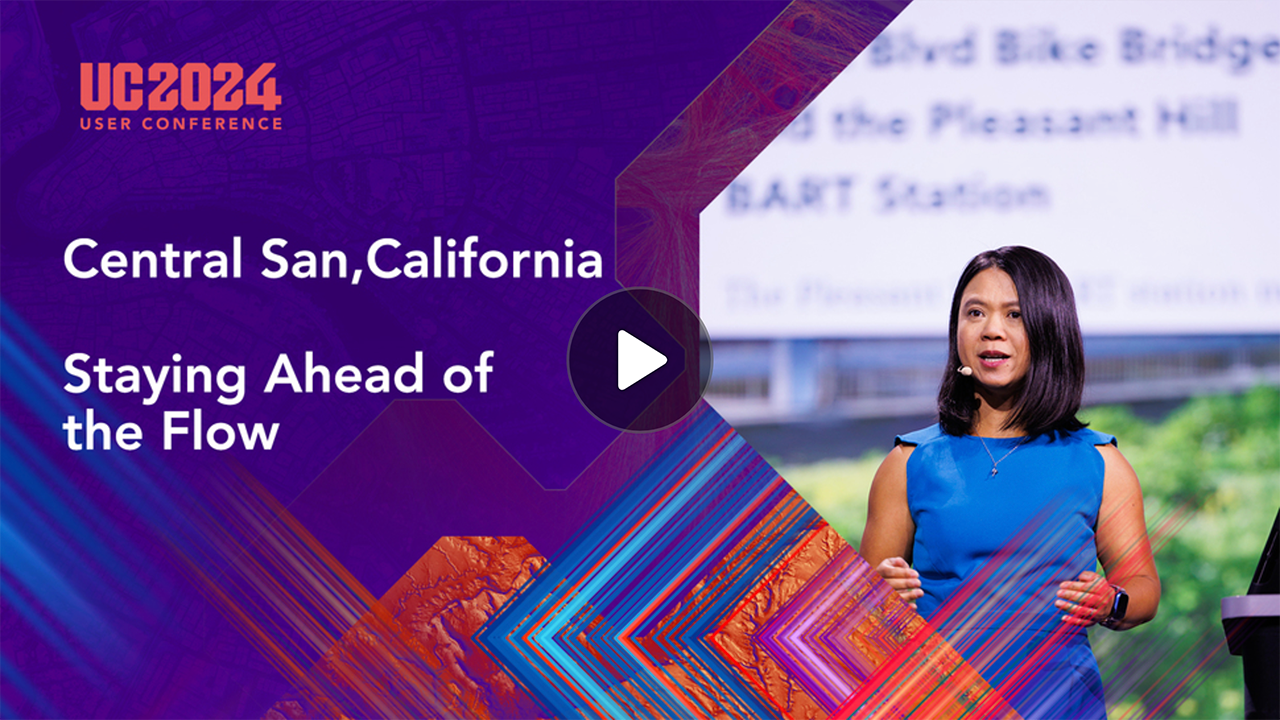 A thumbnail of Central San's plenary presentation at Esri's 2024 User Conference (UC).