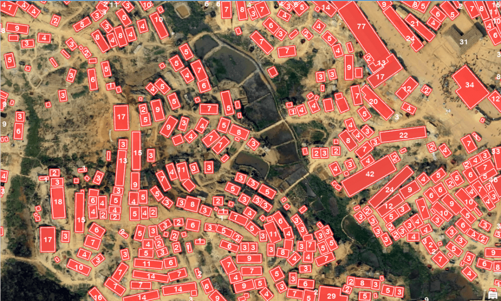 Estimates of the population in the study area.