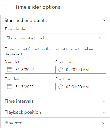 Time slider options