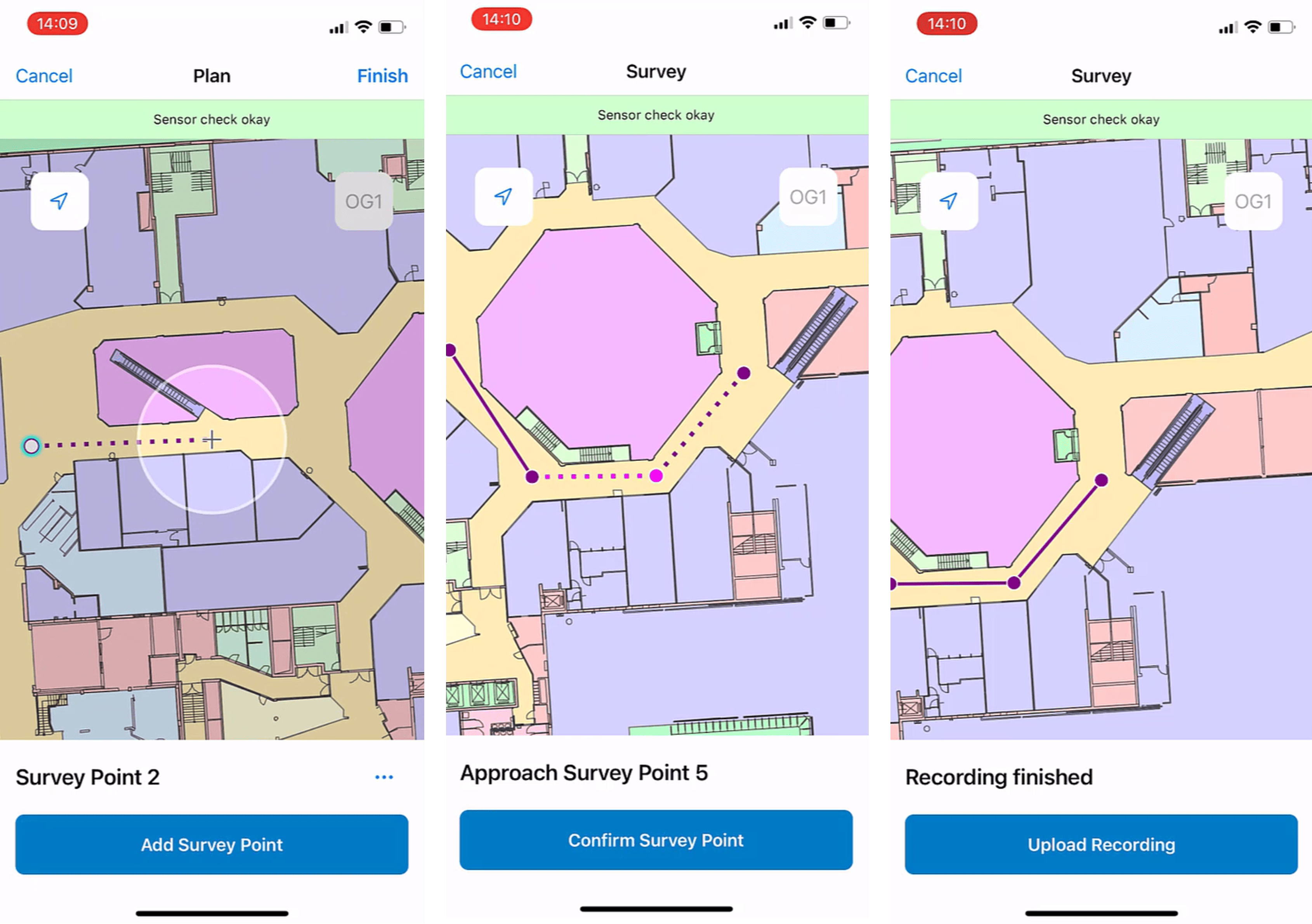 Recording radio signals inside a building using the ArcGIS IPS Setup app.