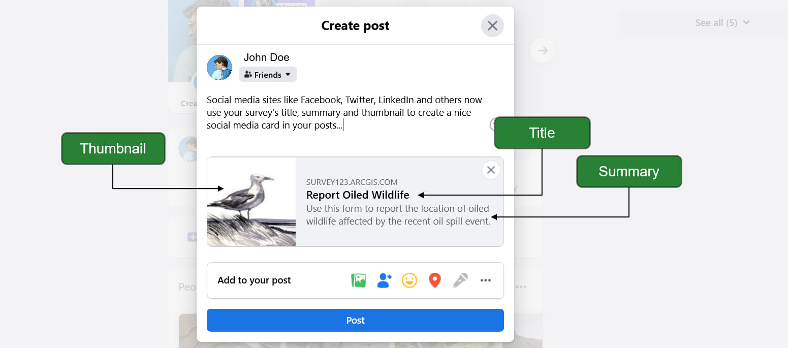 What's new in Survey123 (Jue 2022): Social Media Cards