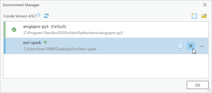 Remove an external environment