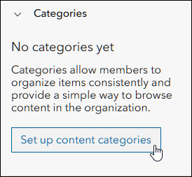 Set up content categories