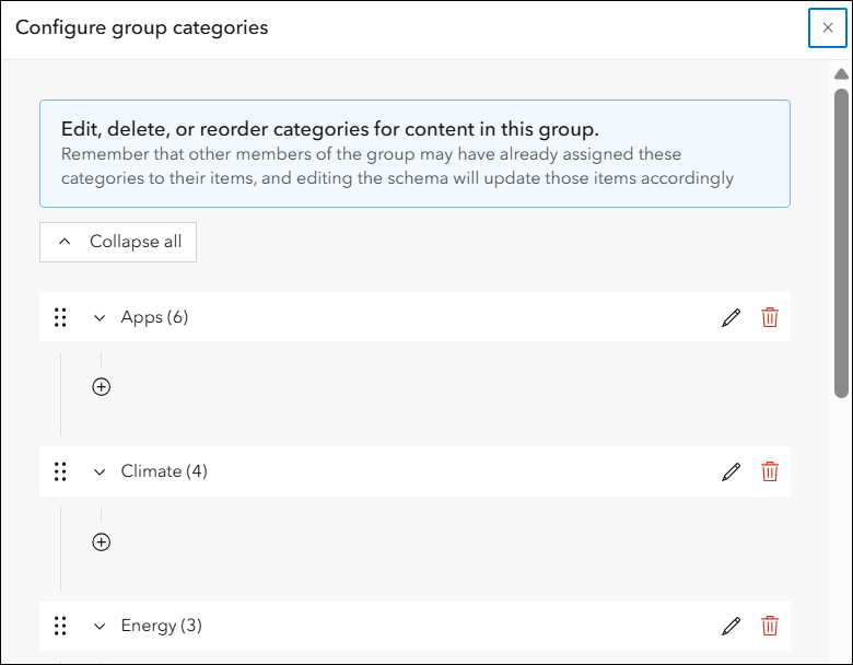 Configure group categories