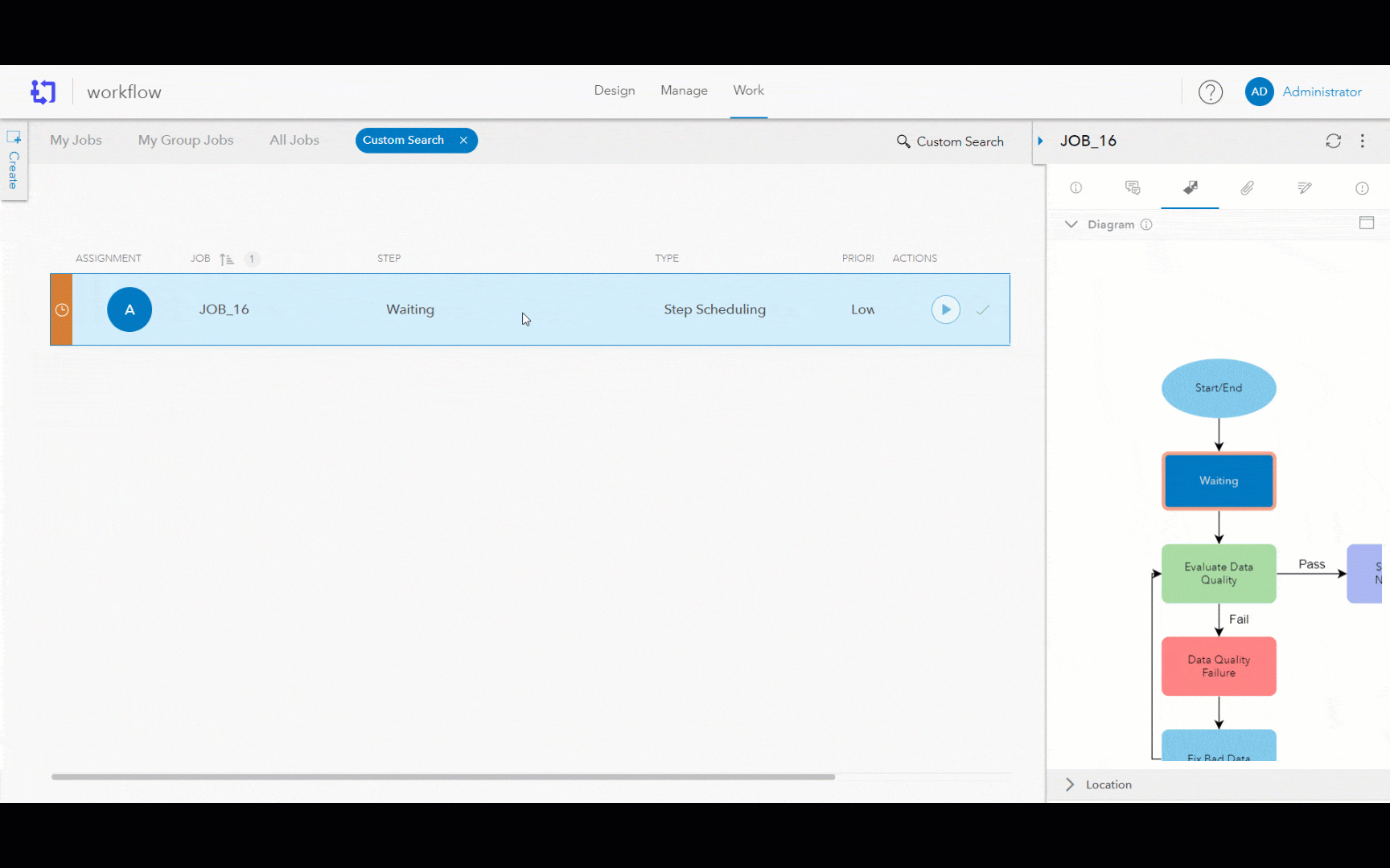 The Data Quality Check step fails, the workflow indicates the failure and requests fixing the bad data. Then re-run the Data Quality Check again. Once it passes the check, it moves the workflow to the Email Notification step.