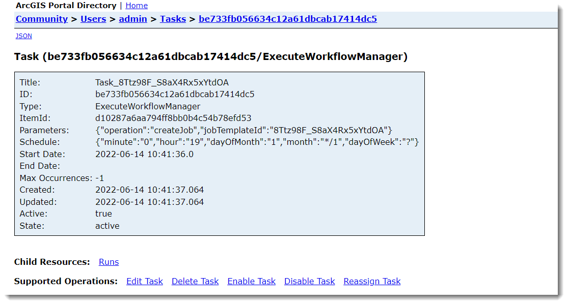 Details for the portal task.
