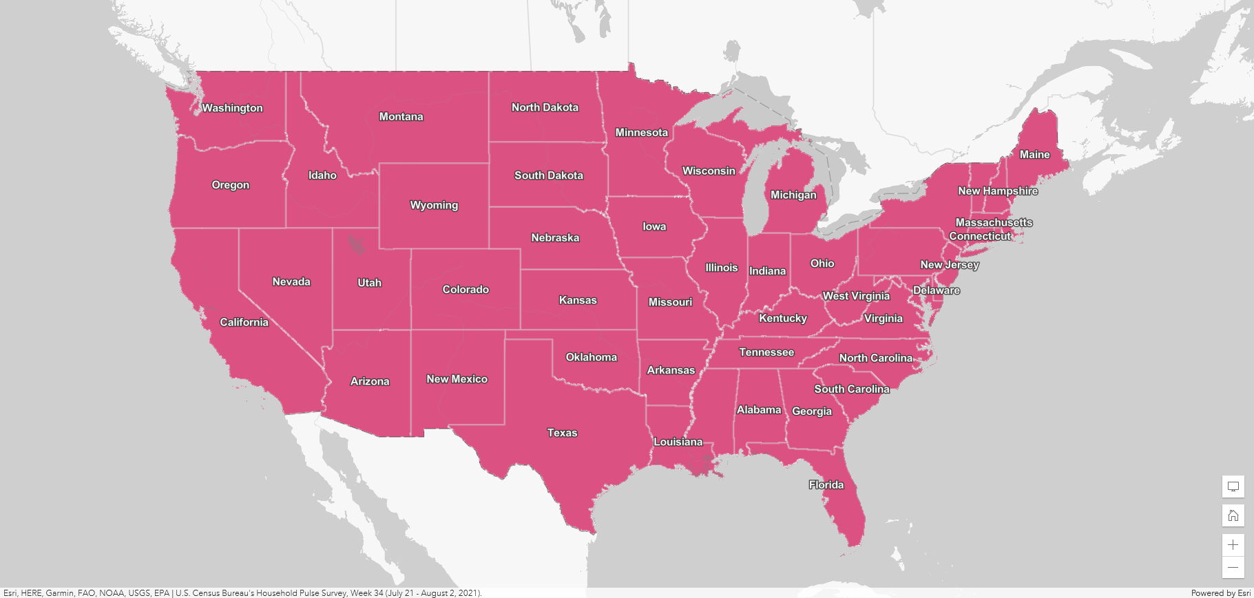 A reference map of the United States